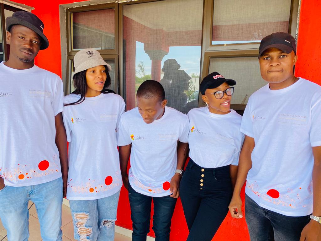 Digital skills participants outside the lab