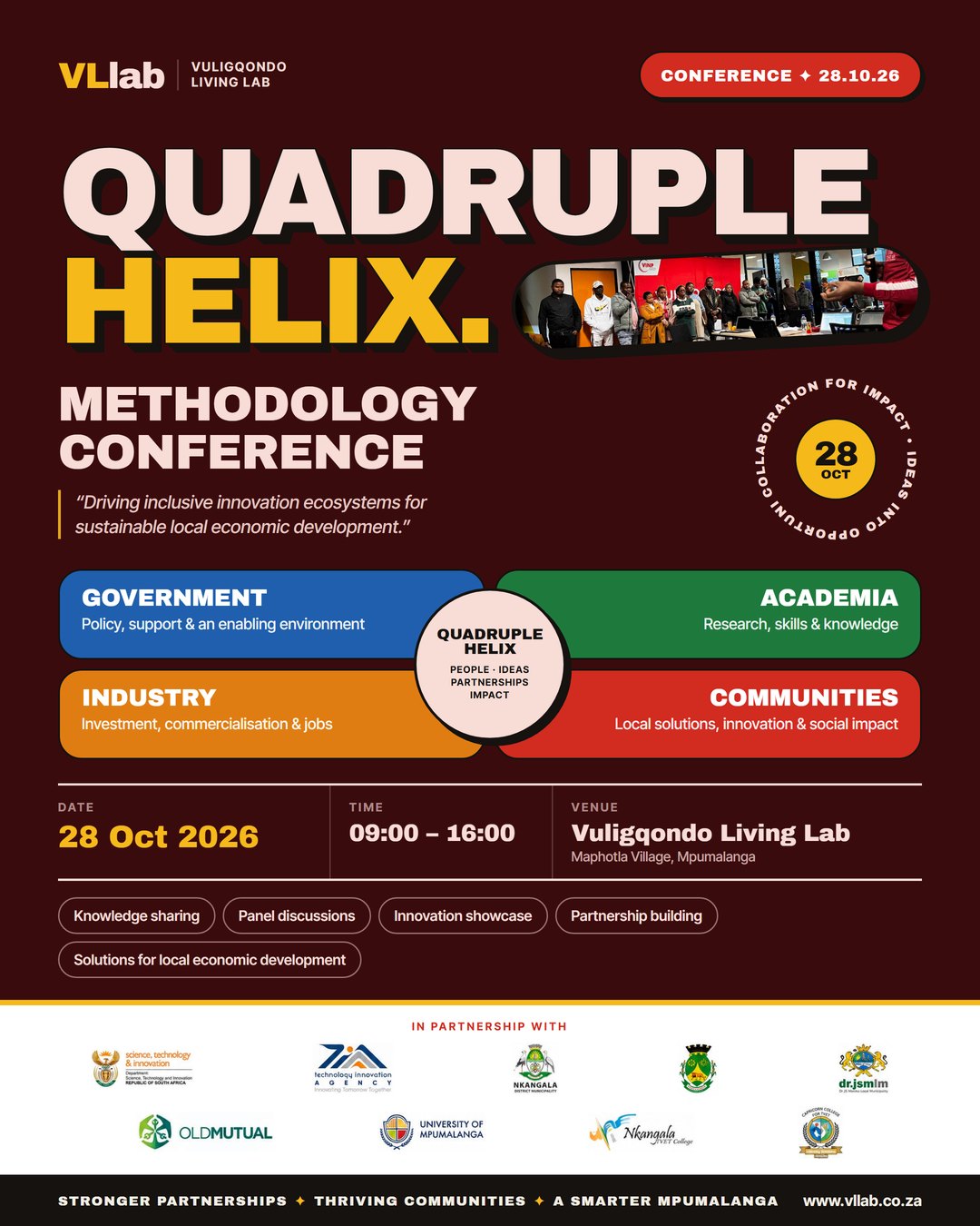 Poster: Vuligqondo Quadruple Helix Methodology Conference, 28 October 2026